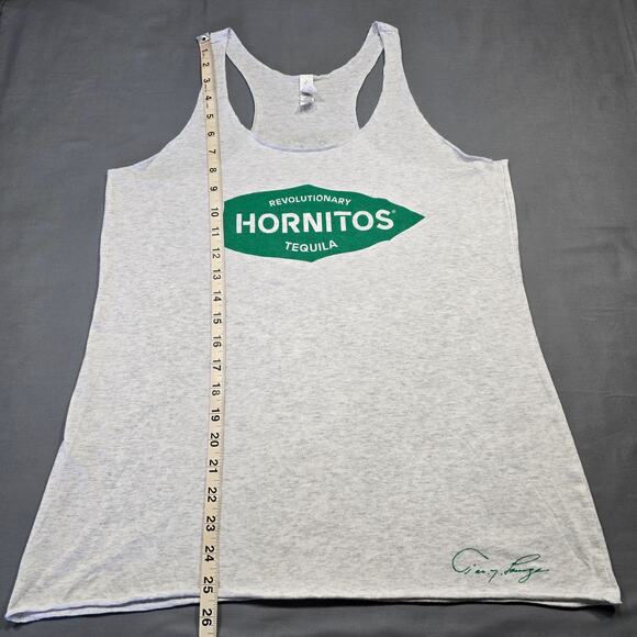 Hornitos Tequila Mens Tank Size L Gray Heather Graphic Logo Racerback Round Neck - Picture 5 of 7